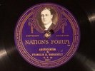 78 RPM  Franklin D. Roosevelt, Nation's Forum 20, E  President History Speech