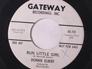 DONNIE ELBERT: Run Little Girl / Who's It Gonna Be 45 (dj, xol) rare Soul
