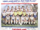 GREAT VINTAGE 1982 ENGLAND WORLD CUP SQUAD SIGNED RECORD Thames hospice R 102
