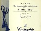 Columbia 33CX1286 - Bach - Unaccompanied Violin Sonatas - Vol.1 - Johanna MARTZY