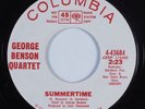 R&B Jazz Mod Soul 45 GEORGE BENSON QUARTET Summertime COLUMBIA VG++ HEAR
