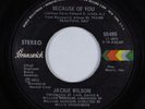 70s Soul 45 JACKIE WILSON Because Of You BRUNSWICK HEAR