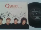 Queen Signed VINYL, RARE , 45, Queen Autographed/signed ,