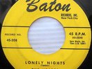 THE HEARTS Oo-Wee b/w Lonely Nights ORIGINAL Doo-Wop press on BATON 45-208 cc774