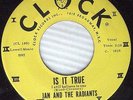 Little JAN and THE RADIANTS Is It True Now Is The Hour DOOWOP 45 on CLOCK E41