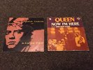 Two  Queen Picture Sleeve Singles Made In Portugal