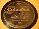 JAZZ CALIFORNIA RAMBLERS Tell Me To-Night COLUMBIA 834 EE+