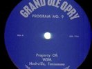 Grand Ole Opry Grand Ole Opry Program No. 9 Grand Ole Opry Vinyl LP