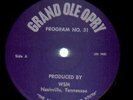 Grand Ole Opry Grand Ole Opry Program No. 31 Grand Ole Opry Vinyl LP