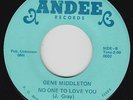 Crossover Soul 45 - Gene Middleton - No One To Love - Andee - VG+ mp3
