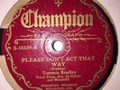 TOMMIE BRADLEY & JAMES COLE JUG CHAMPION 16339 BLUES 78 RPM RECORD E+ **RARE**