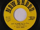 DIZZY JONES: Just As Sure / Why Me 45 (J.B. prod, cool funky R&B) rare Funk