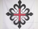 DRAPEAU ORDRE DE MONTESA 90x90cm - DRAPEAU CROIX DE GUEULES FLEUR-DE-LYSÉE DE SI