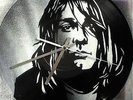 NIRVANA KURT COBAIN Clock design .Painted records vinyls. Handmade stencil work