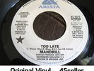 ? Mandrill PROMO 'Too Late' NM RARE 70's + COVER Northern Soul 45 HEAR
