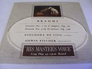 HMV ALP 1282 BRAHMS SONATA NO1 & 3 GIOCONDA DE VITO / EDWIN FISHER