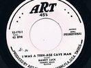 RANDY LUCK i was a teen-age cave man / twelve o' clock HEAR HALLOWEEN rocker