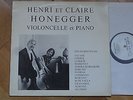 HENRI ET CLAIRE HONEGGER CELLO RECITAL ED1 TESTPRESSING  PRIVATE 