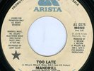 MANDRILL Too Late MODERN SOUL 45 PROMO WLP on ARISTA