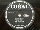 The Crickets (Buddy Holly) - Maybe Baby/Tell Me How 78 rpm Shellac Record Coral