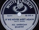 ALL AMERICAN QUARTET: White Church 78 TENNESSEE Rural Hillbilly Gospel RARE