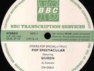 QUEEN Pop Spectacular In Concert BBC 1976 UK LP  ORG 3 cue sheet MINT-