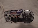 Two Beatles 45's With Picture Sleeves & One Rare Silver Beatles Picture Disc
