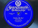 CLIFF EDWARDS - ‘CHARLEY MY BOY’ ON VERY RARE HARMOGRAPH 78 DEALER STOCK COPY