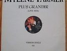 mylene farmer - plus grandir live mix - PROMO Maxi 45T - 1990 polydor 2076