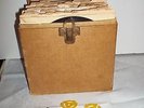 VINTAGE RECORD BOX W/ 55  45 RPM RECORDS MID 50'S ELVIS HIGH LIGHTS JL LEWIS ETC