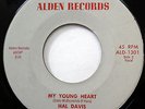 HAL DAVIS 45 My Young Heart / Sweet & Lovely SOUL Doo Wop ALDEN 1964 e2118