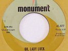 LLOYD PRICE Oh Lady Luck MONUMENT 45 northern soul mod 1965 Original 7”
