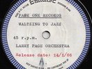 LARRY PAGE ORCHESTRA  WALTZING TO JAZZ  UK ORIG  EMIDISC OVERLABELED DECCA DEMO