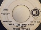 ROMEO TAYLOR popcorn northern soul 45 Will You Come Back My Love   Celestial