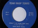 Northern Soul 45 TEAR DROP TEARS What's So Hard For One TEAR DROP TEARS HEAR