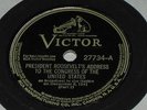 PRESIDENT ROOSEVELT'S ADDRESS TO CONGRESS UNITED STATES-DEC 8,1941-VICTOR-VG+