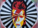 Artistic version David Bowie Clock design. Painted records vinyls.Made in AUS