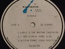 ESSENCE Lyrics 2 The Rhythm / I Got U Goin / Gittin Funky  ACETATE hear