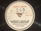 78 RPM -- Anson Weeks, MacGregor & Sollie 243/4, E Jazz / Transcription