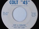 Rockabilly Country 45 PAUL & LARRY Just A Cheater COLT 45 HEAR