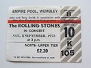 THE ROLLING STONES TICKET  8TH SEPTEMBER 1973, EMPIRE POOL, WEMBLEY, LONDON, U.K