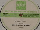 LIGHT OF THE WORLD   IN CONCERT   BBC TRANSCRIPTION SERVICES DISC UK LP 1981