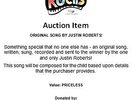 An original song, written, sung, recorded and sent by Justin Roberts - EFRX