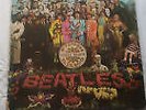 Beatles Vinyl Album Sgt Pepper Wide Spine Cutout Insert Flame Bag Mono - tested