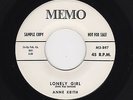 '59 R&B/DooWop ANNE KEITH/Grp Lonely Girl/Lover's Prayer MEMO M- DJ HEAR BOTH