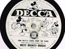 WALT DISNEY - JOHN WATTS SONGS FROM THE FILMS 78 - MEET MICKEY MOUSE