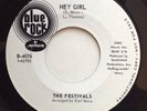 The FESTIVALS Hey Girl-Checkin' Out BLUE ROCK Earl Moss WLP promo VG++ rare 45