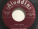 Crawford Brothers - I Ain't Guilty * Aladdin R&B Blues 45 EX/NM Rare