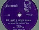 AL JOLSON private label 78 Yiddish LIEBES PUNIM Souvenir 101 1951 Harry Jolson