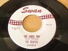 THE BEATLES EARLY WHITE  PROMO 45 SWAN LABEL  